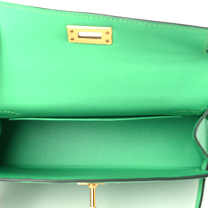 HERMES Chevre Mysore Mini Kelly Sellier 20 Vert Comics