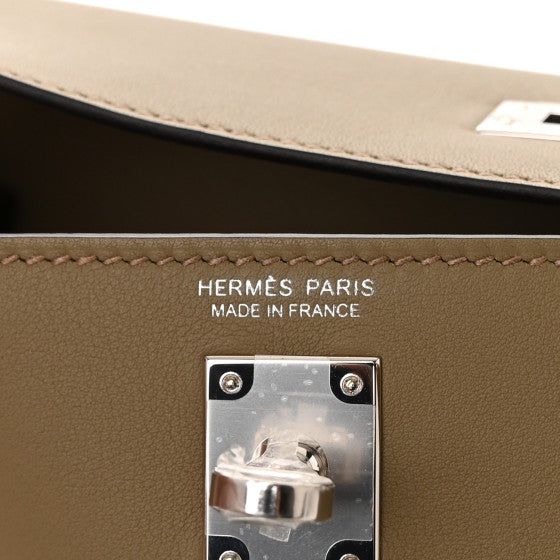 HERMES Swift Kelly Danse Anate Fringed Belt Bag Beige Marfa