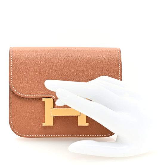 HERMES Evercolor Constance Slim Wallet Gold