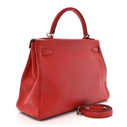 HERMES Taurillon Clemence Kelly Retourne 32 Rouge Casaque