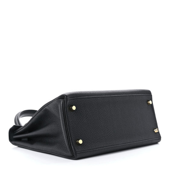 HERMES Togo Kelly Retourne 28 Black