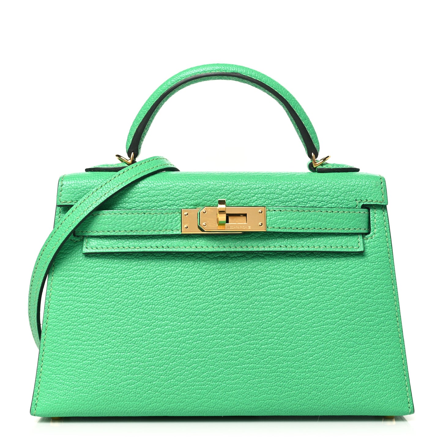 HERMES Chevre Mysore Mini Kelly Sellier 20 Vert Comics