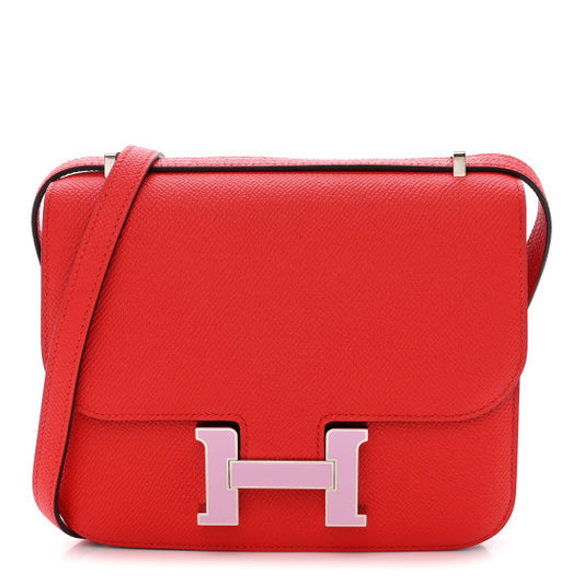 HERMES Epsom Enamel Constance 18 Rouge de Coeur Mauve Sylvestre