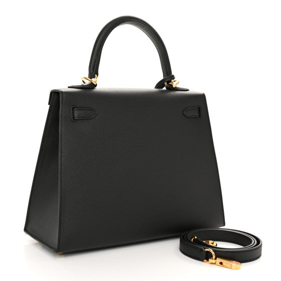 HERMES Epsom Kelly Sellier 25 Black