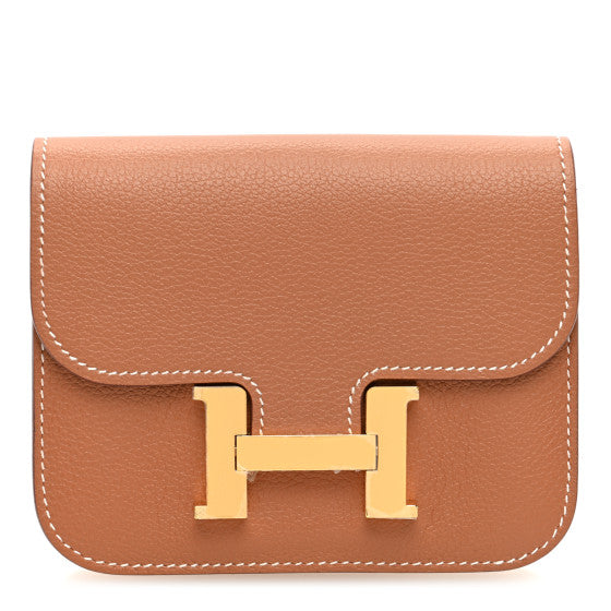 HERMES Evercolor Constance Slim Wallet Gold