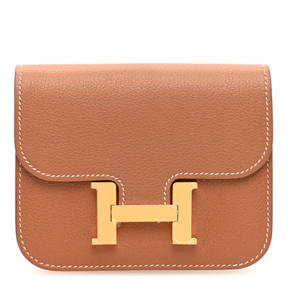 HERMES Evercolor Constance Slim Wallet Gold