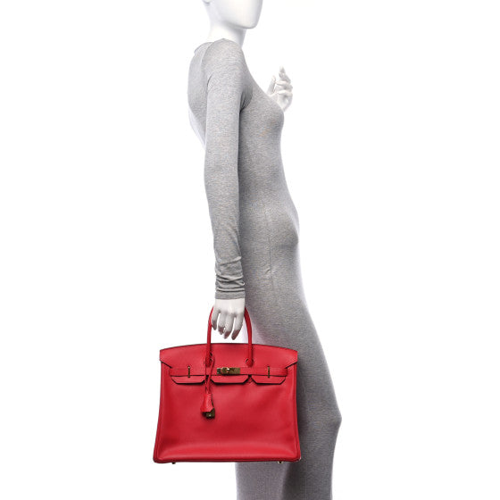 HERMES Epsom Birkin 35 Rouge Casaque