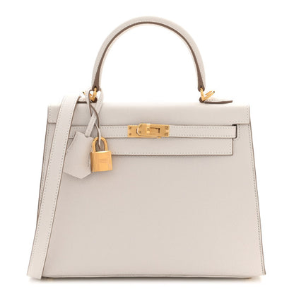 HERMES Epsom Kelly Sellier 25 Gris Pale