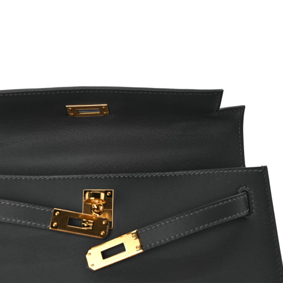 HERMES Swift Kelly Pochette Clutch Ardoise