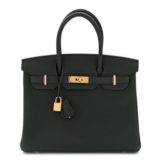 HERMES Togo Birkin 30 Vert Fonce