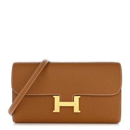 HERMES Epsom Constance Long Wallet To Go Gold