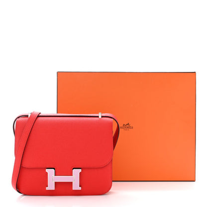 HERMES Epsom Enamel Constance 18 Rouge de Coeur Mauve Sylvestre