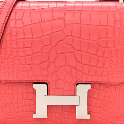 HERMES Matte Alligator Constance 18 Bougainvillea