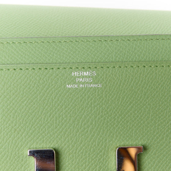 HERMES Epsom Constance Long To Go Wallet Vert Criquet