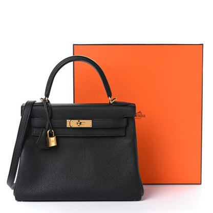 HERMES Togo Kelly Retourne 28 Black