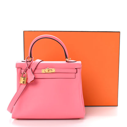 HERMES Swift Kelly Retourne 25 Rose Azalee