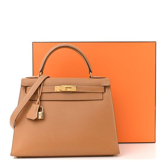 HERMES Courchevel Kelly Sellier 28 Sable