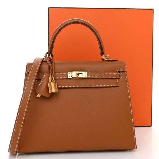 HERMES Epsom Kelly Sellier 25 Gold