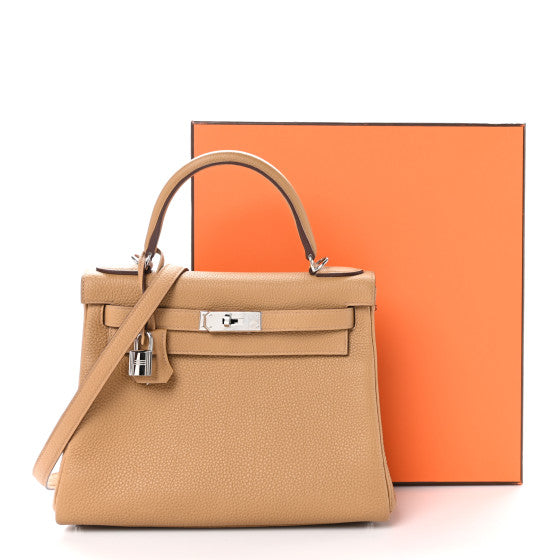 HERMES Togo Kelly Retourne 28 Biscuit