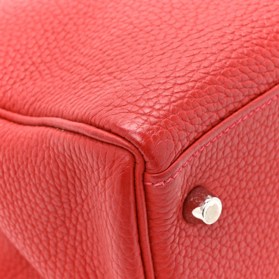 HERMES Taurillon Clemence Kelly Retourne 32 Rouge Casaque