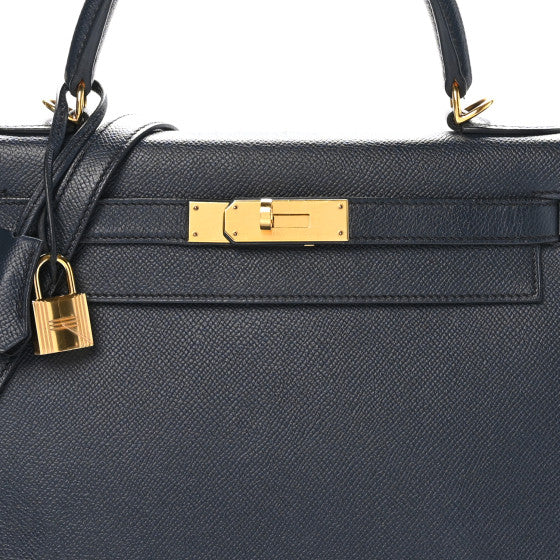 HERMES Epsom Kelly Sellier 28 Bleu Indigo