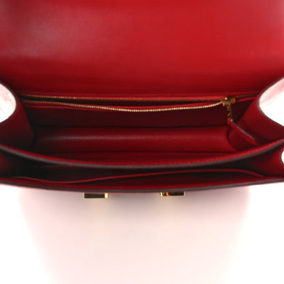 HERMES Ostrich Constance 24 Rouge Vif