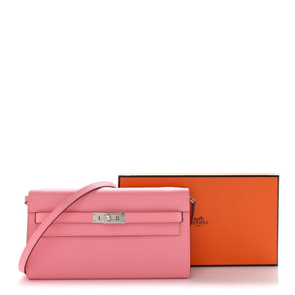 HERMES Epsom Kelly Wallet To Go Rose Confetti