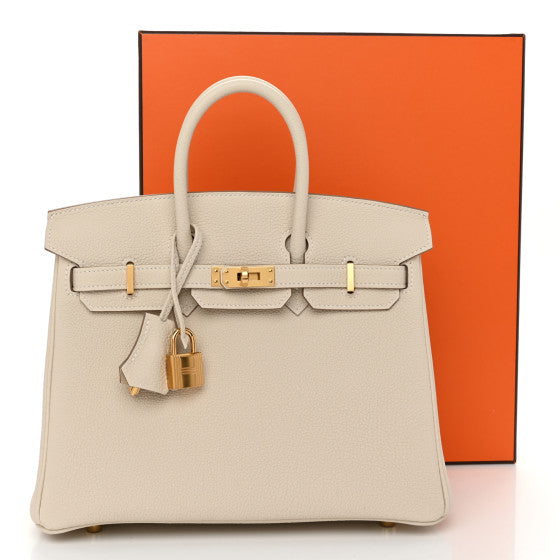 HERMES Togo Birkin 25 Craie