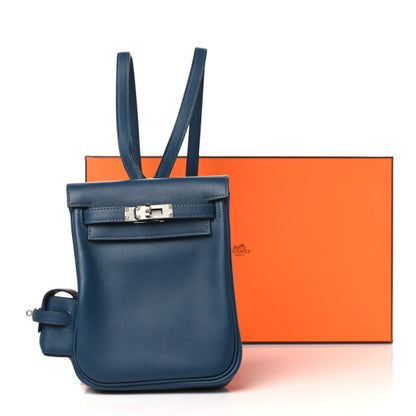 HERMES Swift Kelly Jump Backpack Bleu de Prusse