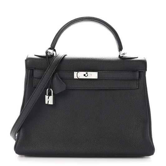 HERMES Togo Kelly Retourne 28 Black