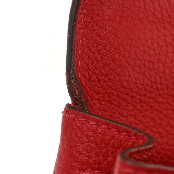 HERMES Togo Kelly Retourne 28 Rouge Casaque