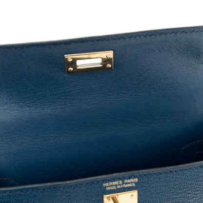 HERMES Chevre Mysore Mini Kelly Sellier 20 Bleu Saphir