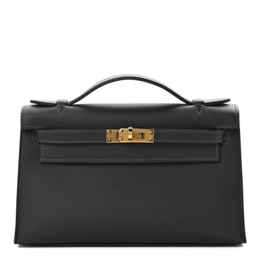 HERMES Swift Kelly Pochette Clutch Ardoise