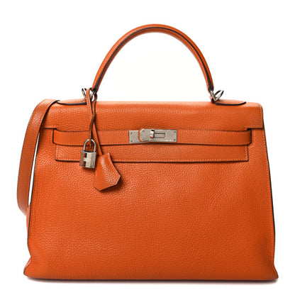 HERMES Taurillon Clemence Kelly Sellier 32 Potiron