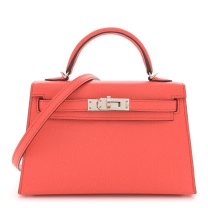 HERMES Epsom Mini Kelly Sellier 20 Rose Texas