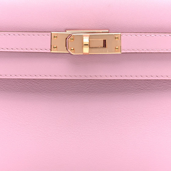 HERMES Swift Kelly Pochette Clutch Mauve Sylvestre