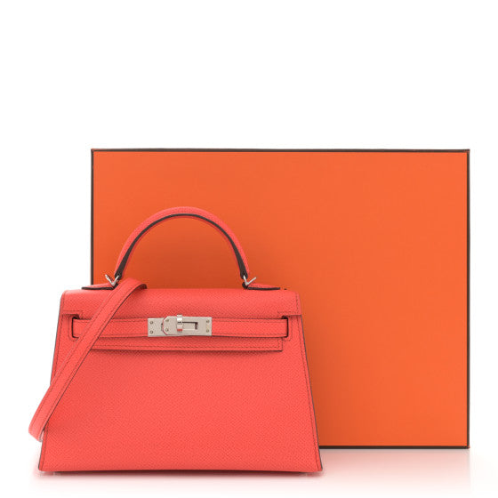 HERMES Epsom Mini Kelly Sellier 20 Rose Texas