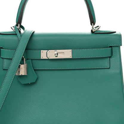 HERMES Evercolor Verso Kelly Retourne 28 Vert Verone Bleu Du Nord