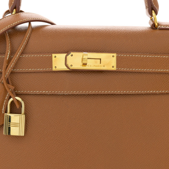 HERMES Courchevel Kelly Sellier 28 Gold