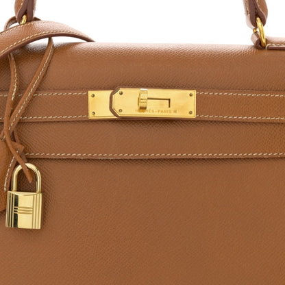 HERMES Courchevel Kelly Sellier 28 Gold