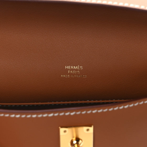 HERMES Swift Kelly Pochette Clutch Gold