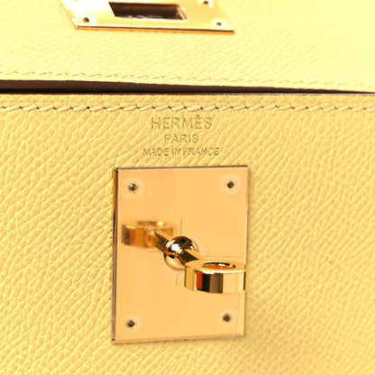 HERMES Epsom Kelly Sellier 28 Jaune Poussin