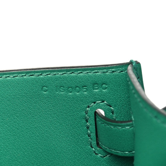 HERMES Swift Kelly Pochette Clutch Vert Vertigo