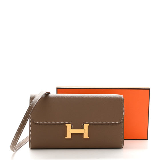 HERMES Evercolor Constance Wallet To Go Etoupe