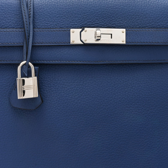 HERMES Togo Kelly Retourne 35 Bleu Brighton