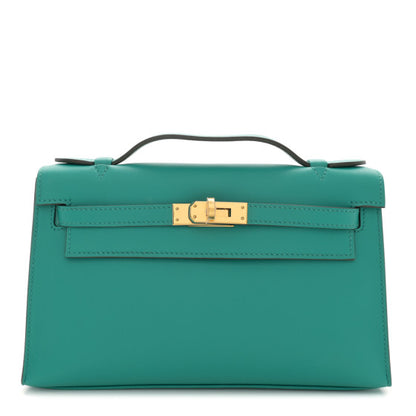 HERMES Swift Kelly Pochette Clutch Vert Verone