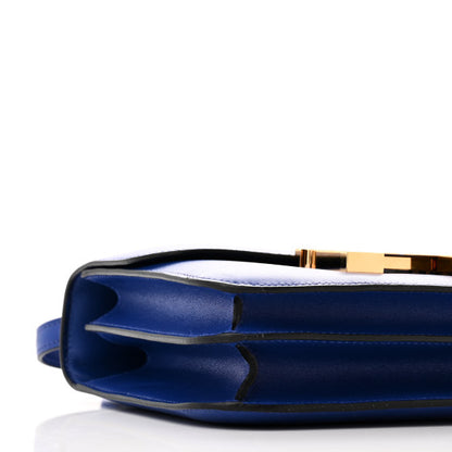 HERMES Tadelakt Constance 18 Bleu Electrique