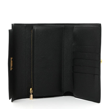 HERMES Epsom Medium Kelly Wallet Black