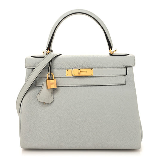 HERMES Taurillon Clemence Kelly Retourne 28 Bleu Pale