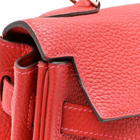 HERMES Taurillon Clemence Kelly Retourne 32 Rouge Casaque